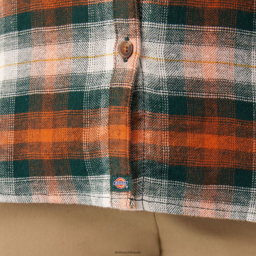 tela escocesa sombreada bosque/cobre (c1t) mujer camisa de franela a cuadros de manga larga plus Dickies vestir X4H0F2209