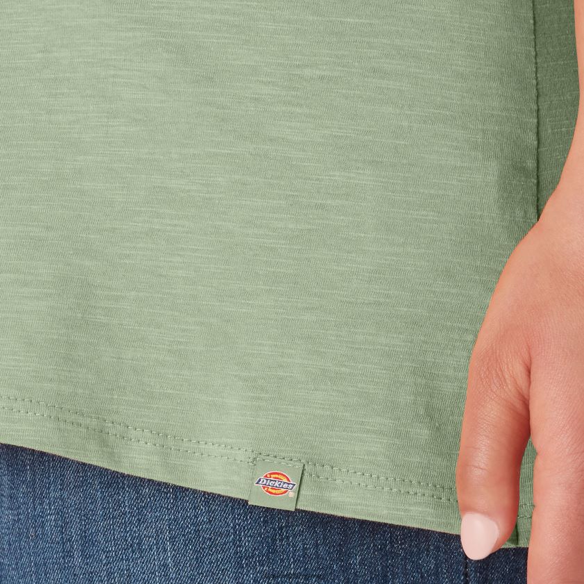 verde celadón (c2g) mujer camiseta de manga corta con cuello de pico plus Dickies vestir X4H0F2034